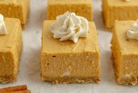 Creamy No-Bake Pumpkin Cheesecake Bars for Fall Dessert