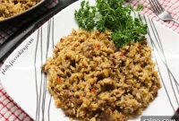 Savory Dirty Rice with Ground Beef and Sweet Italian Sausage