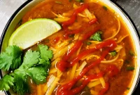 Sriracha Chicken Noodle Soup Made in the Slow Cooker