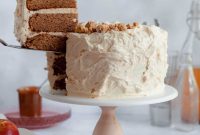 Apple Cider Layer Cake with Pie-Crumb Frosting and Salted Caramel Filling