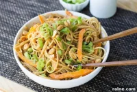 Creamy Peanut Sesame Noodles with Scallions and Chili Oil