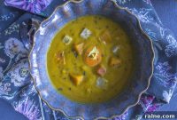 Roasted Squash & Celeriac Soup with Harissa for Thanksgiving