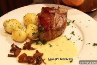 Pan-Seared Lamb Chops with Garlic Cream Sauce and Porcini Mushrooms