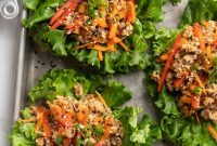 Crispy Chicken Lettuce Wraps with Tangy Asian Sauce