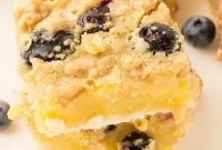 Lemon Blueberry Bars with Buttery Shortbread Crust
