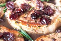 Skillet Pork Chops with Port and Cranberry Pan Sauce