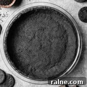 Chocolate Cookie Crust Recipe for Perfect Pie and Cheesecake 11 A baked cookie crumb crust.