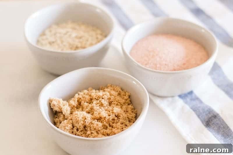 Different scalp exfoliators in small individual bowls.