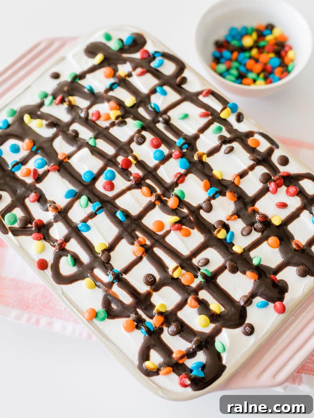 Layers of ice cream sandwich cake