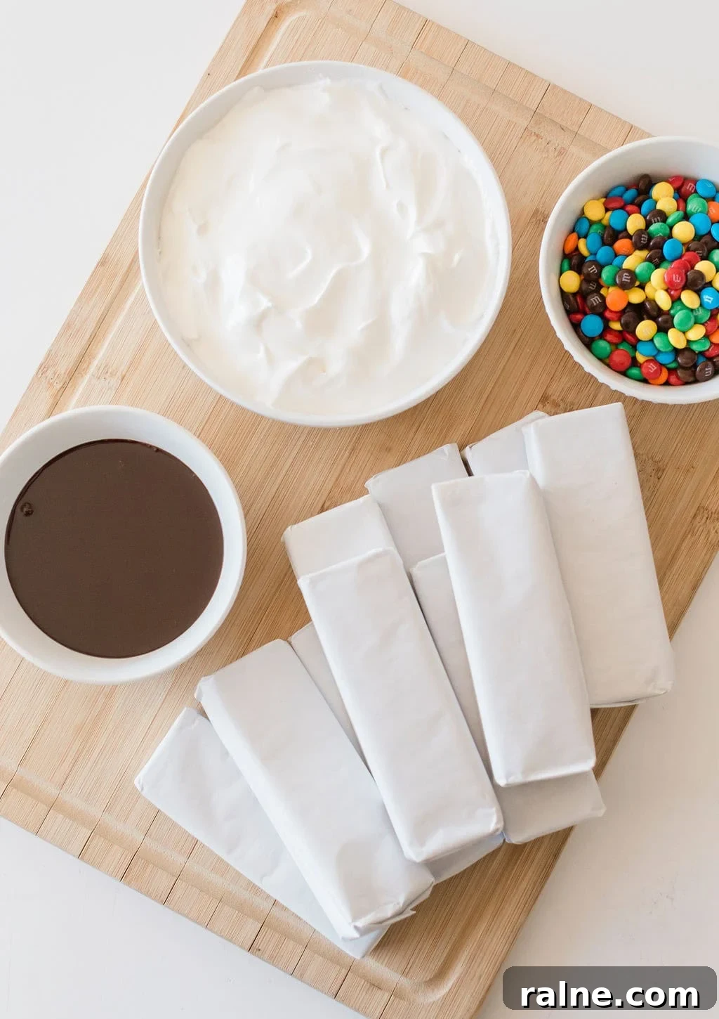 Ice cream sandwich cake top view