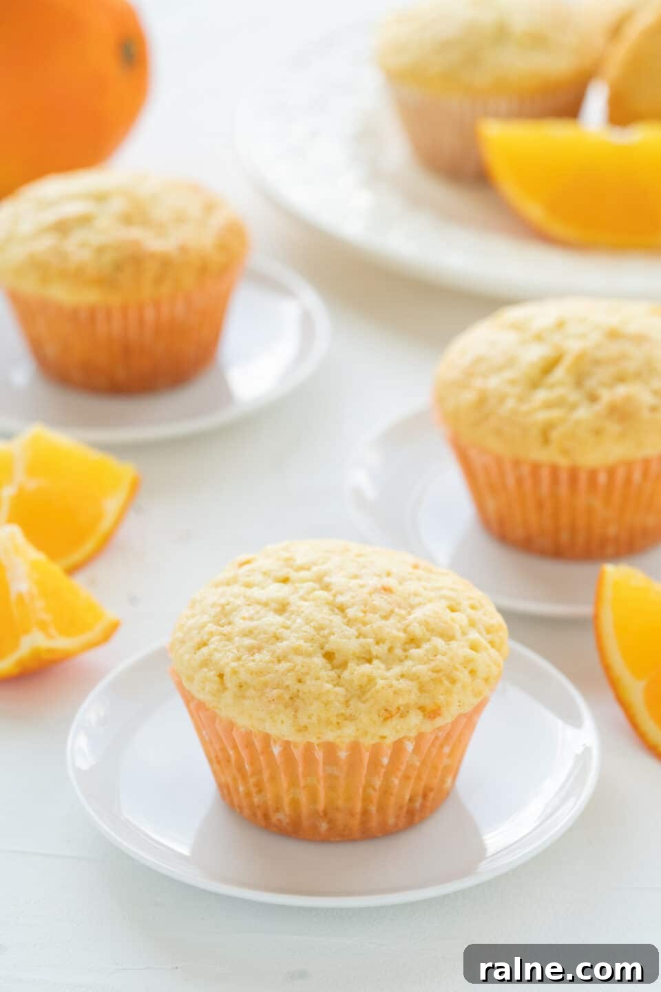 Fluffy Orange Yogurt Muffins with Zesty Citrus Glaze 4 Muffins with Orange Juice