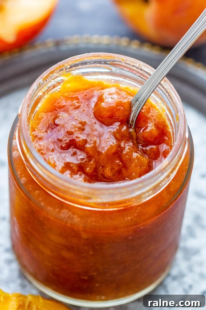 Make Peach Jam Quickly in an Instant Pot: Simple Homemade Recipe 7 Instant Pot Peach Jam in the Jar