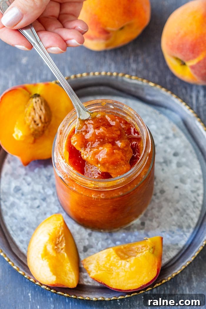 Make Peach Jam Quickly in an Instant Pot: Simple Homemade Recipe 8 Spooning Homemade Instant Pot Peach Jam