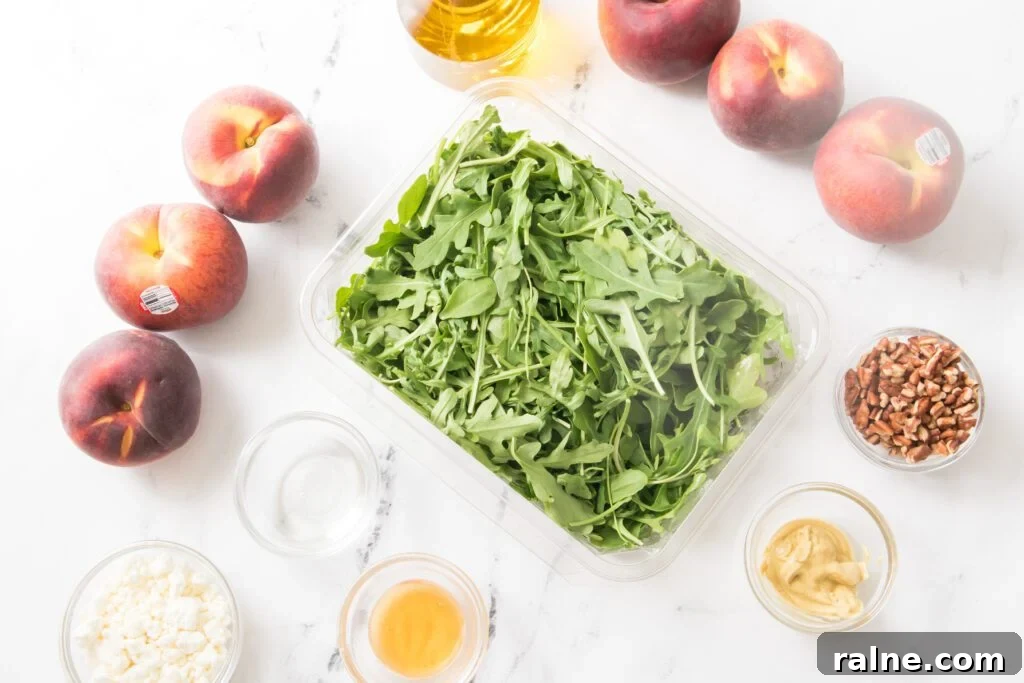 Ingredients for Grilled peach Salad