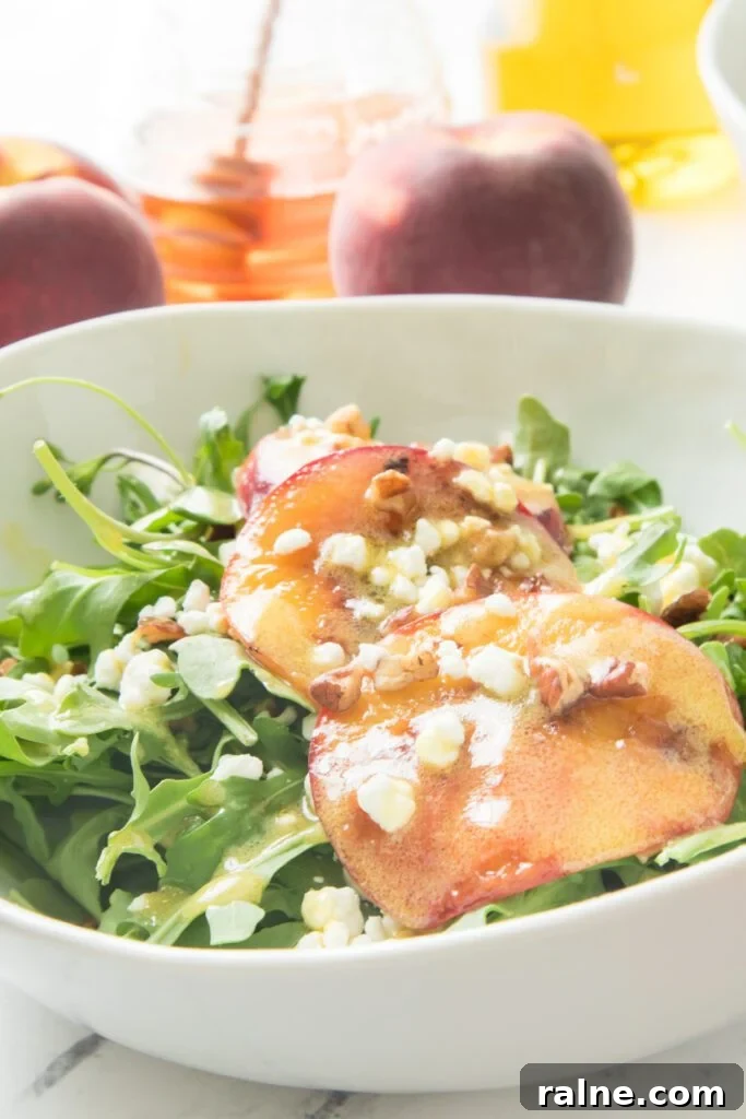 Grilled Peach salad with peaches