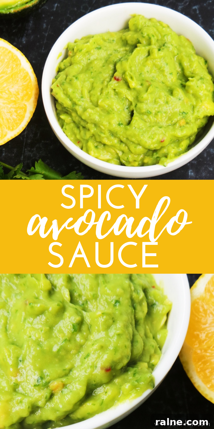 You only need 5 minutes to make this amazing spicy avocado sauce that is vegan, gluten-free and paleo! This tasty healthy avocado recipe is perfect for wraps, burgers or bowls!