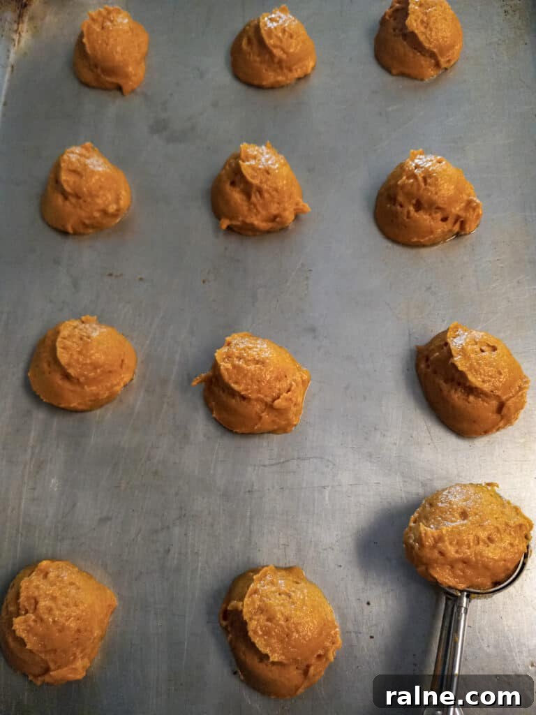 cookies on a tray ready to bake