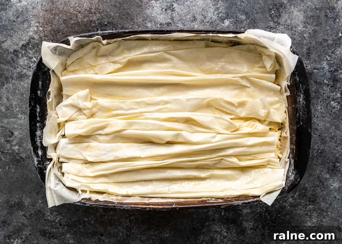 Tiropita: Authentic Greek Cheese Pie Recipe & Tips 10 overhead: crinkled sheets for tiropita