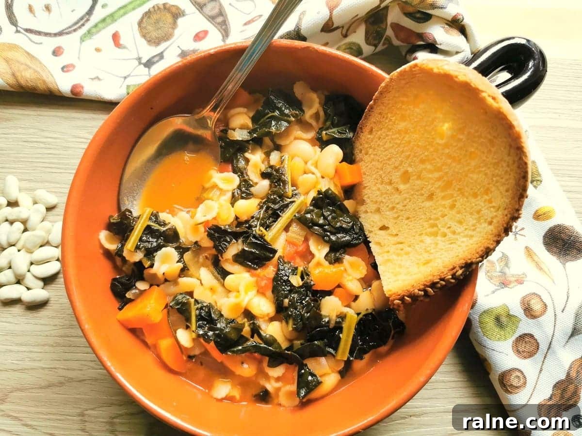 Tuscan Kale, White Bean and Pasta Soup