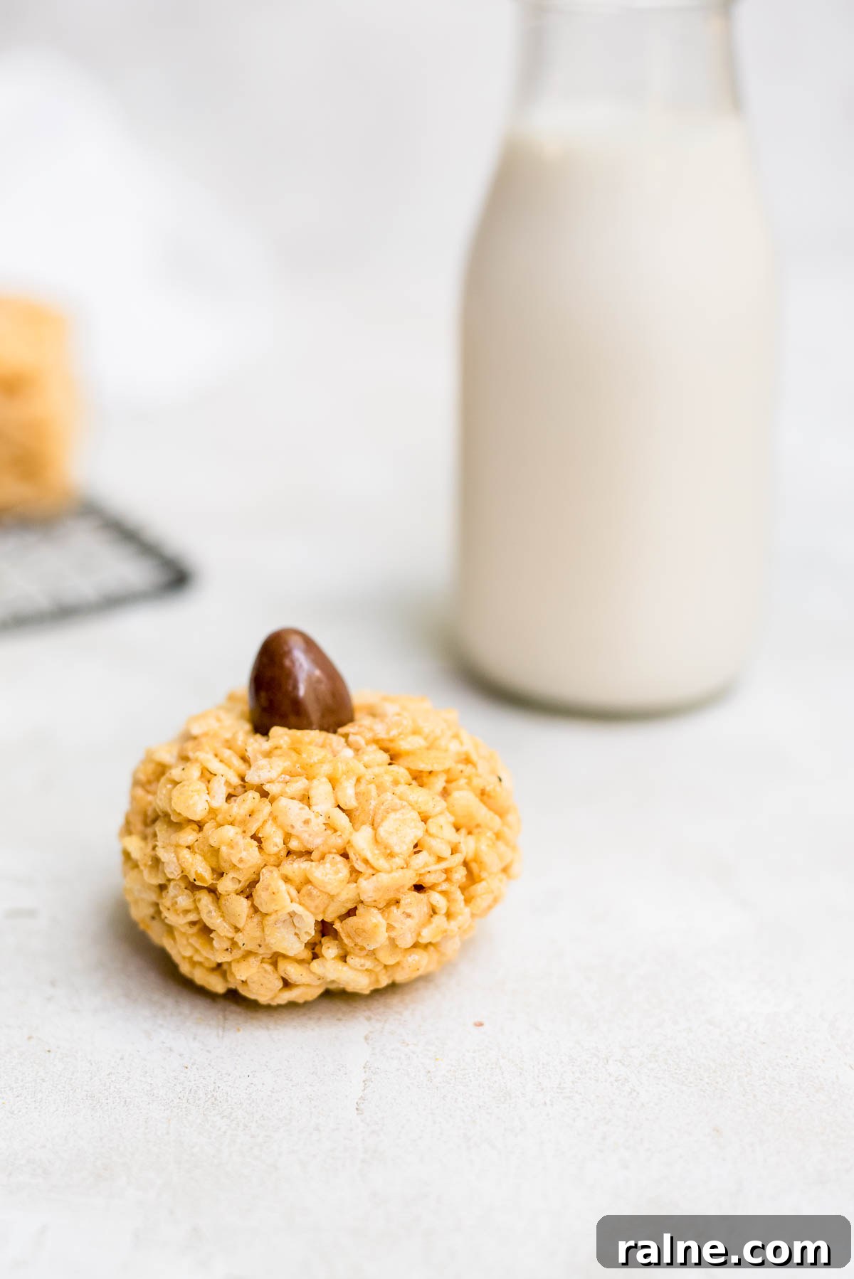 rice krispies shaped as pumpkin