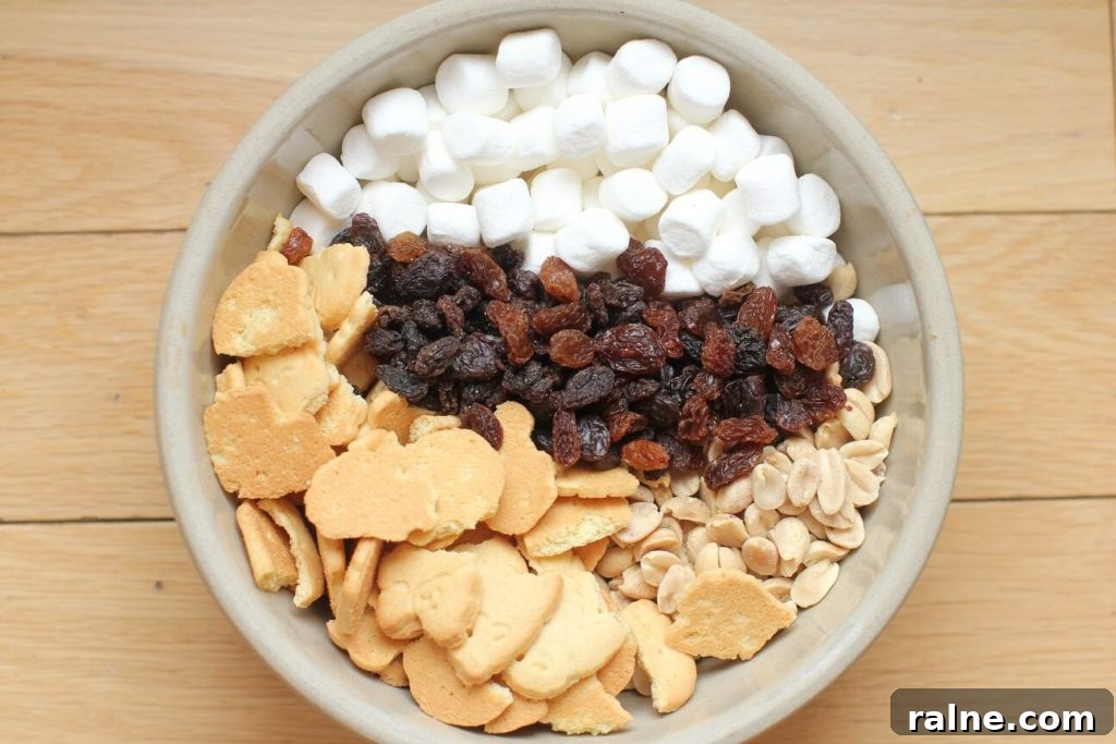 No-Bake Rocky Road Bars Recipe — Quick Chocolate Marshmallow Squares 5 cookies, nuts, marshmallows and raisins for rocky road bars