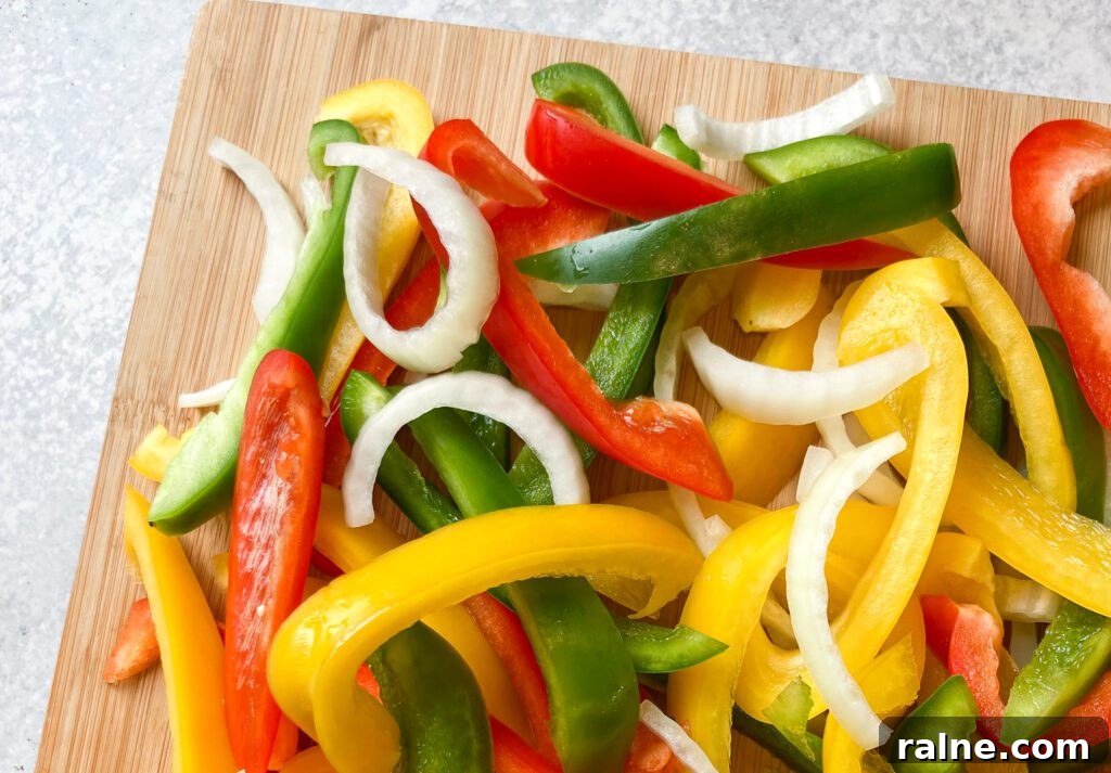 sliced fajita peppers and onions