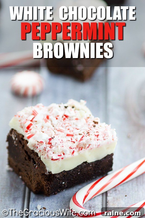 White Chocolate Peppermint Brownies Recipe - Fudgy, rich, and decadent White Chocolate Peppermint Brownies make a festive and delicious holiday treat with a fudgy brownie, white chocolate, and crushed candy canes. A perfect festive and easy Christmas dessert and treat!