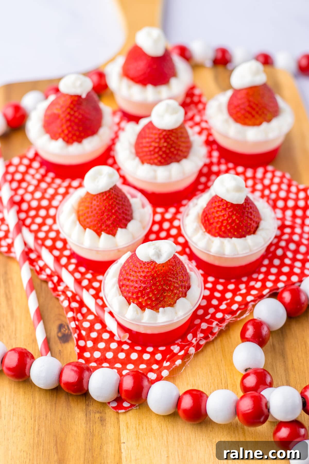 Santa hat jello shots