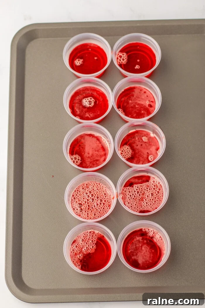 jello in  the cups