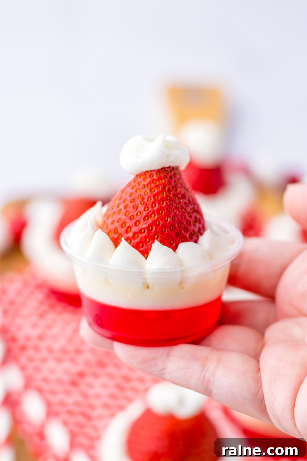 Santa hat jello shot