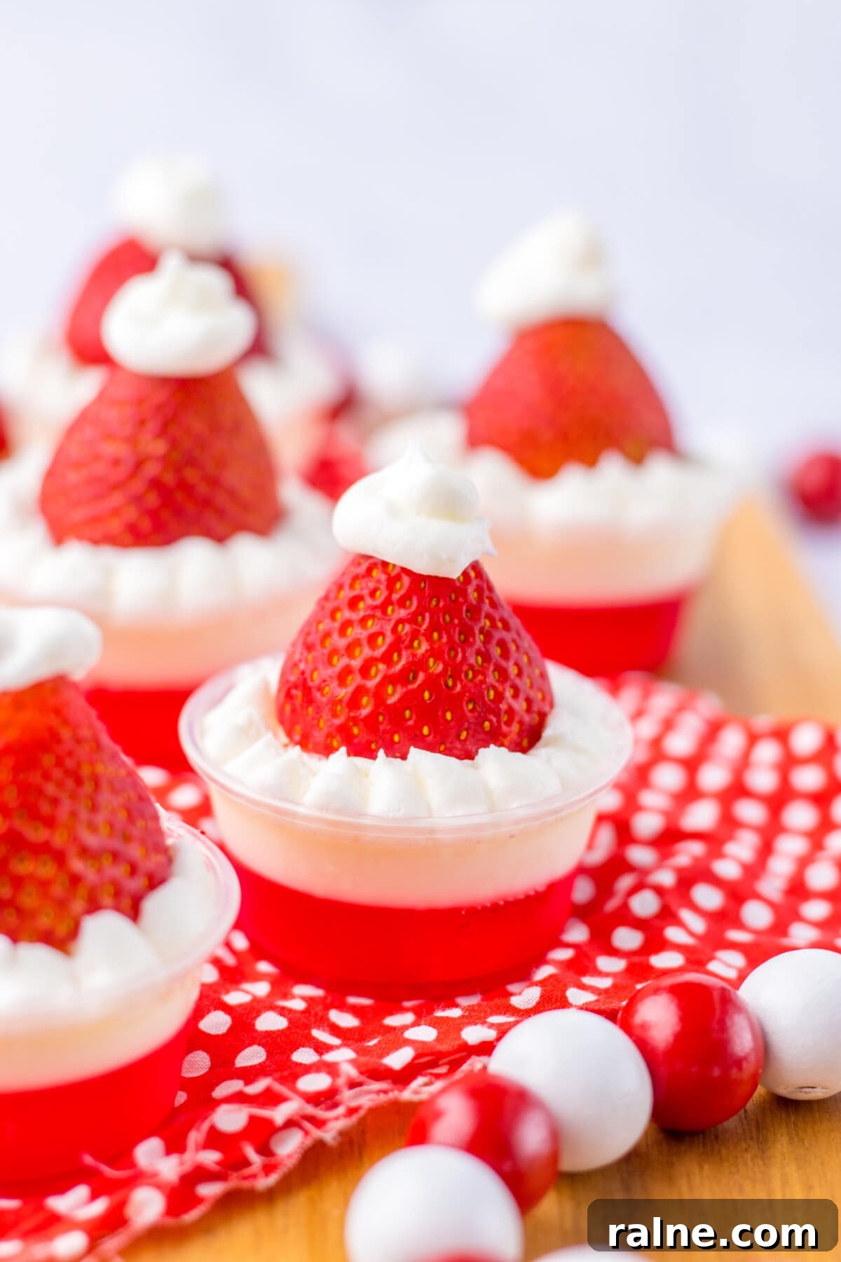 Santa Hat Jello Shots 