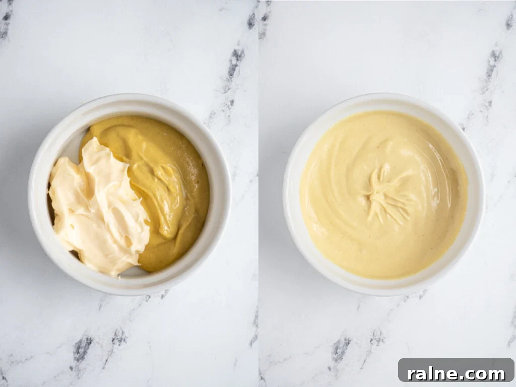 How to Make an Authentic Cuban Sandwich at Home 5 Mixing of mayo and mustard to make a sauce for the sandwich.