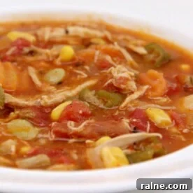 Quick Chicken Dinners for Busy Weeknights 14 A white bowl filled with chicken vegetable soup.