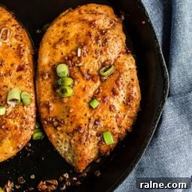 Quick Chicken Dinners for Busy Weeknights 17 Green onions garnishing a chicken breast.