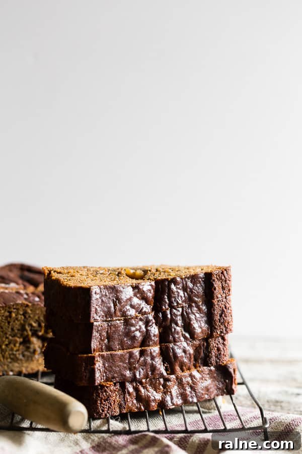 Gingerbread Banana Bread Recipe: Spiced Loaf with Molasses 5 Gingerbread Banana Bread sliced.