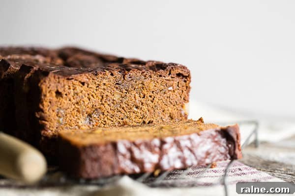 Gingerbread Banana Bread Recipe: Spiced Loaf with Molasses 6 Gingerbread Banana Bread cut in half.