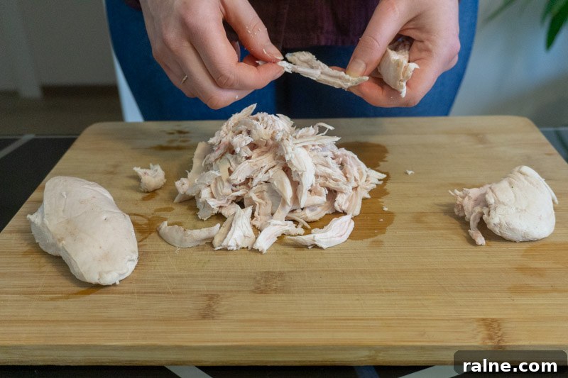 Creamy Chicken Salad Recipe Without Celery — Flavorful & Simple 3 Shredding chicken