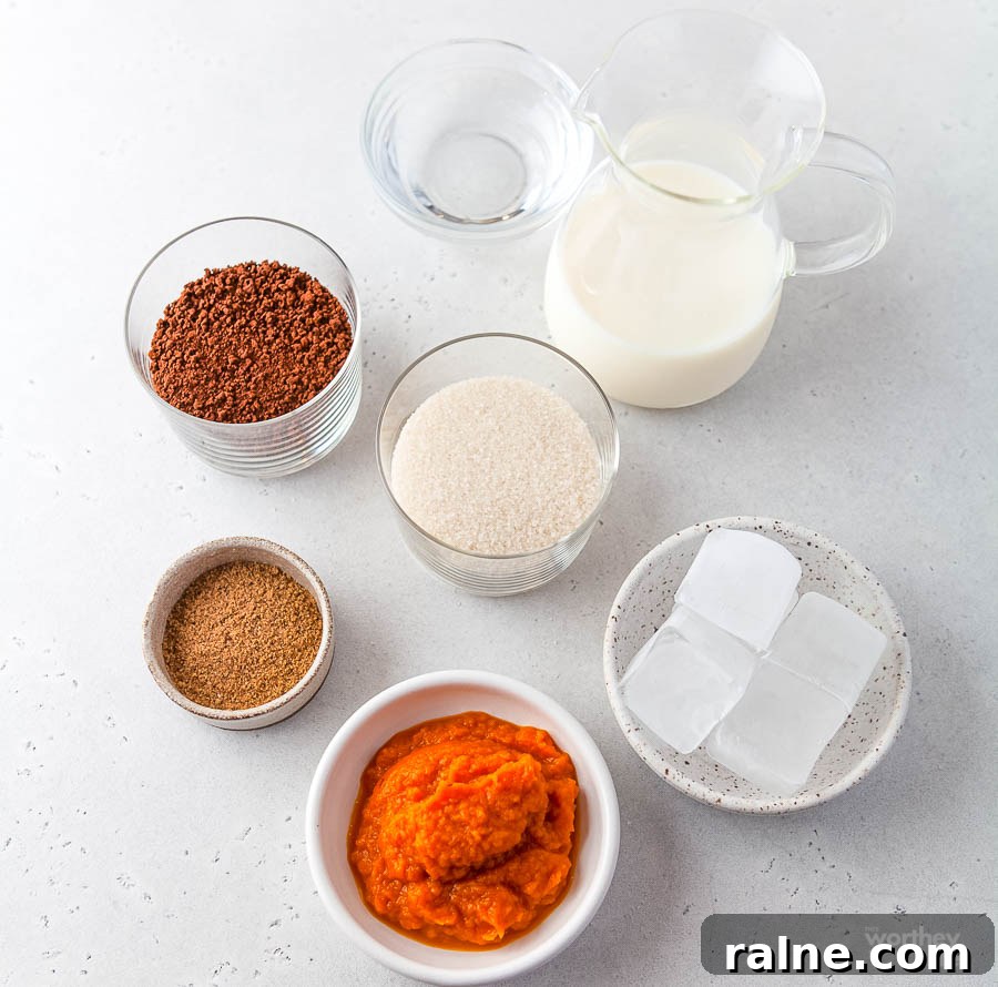 Ingredients for our Pumpkin Spiced Whipped Dalgona Coffee
