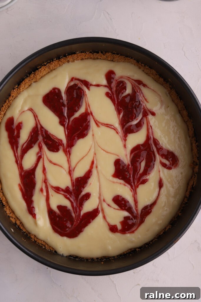 Pie-Inspired Birthday Cake Ideas for a Memorable Celebration 11 Cake batter on a graham cracker crust with pie filling swirled on top.