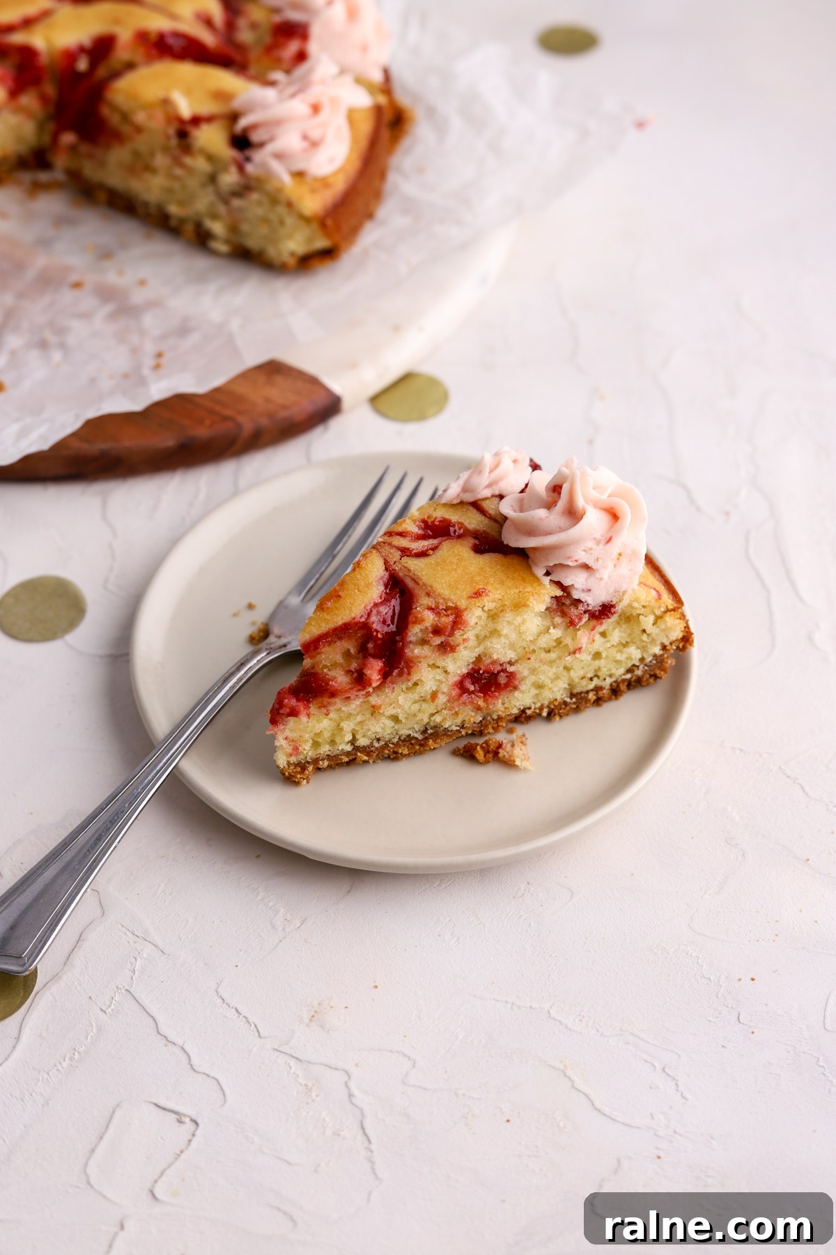 Pie-Inspired Birthday Cake Ideas for a Memorable Celebration 16 A piece of cake with a graham cracker crust and pie filling on top.