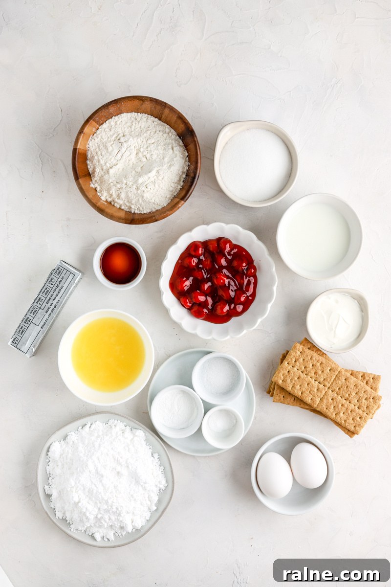 Pie-Inspired Birthday Cake Ideas for a Memorable Celebration 4 Small bowls with ingredients, graham crackers, and a stick of butter.
