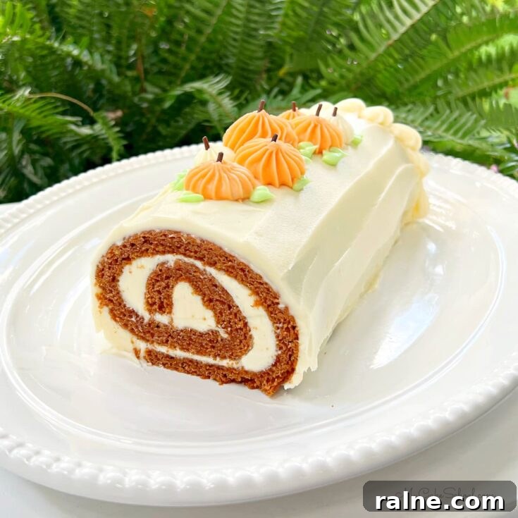 Pumpkin Roll on platter.