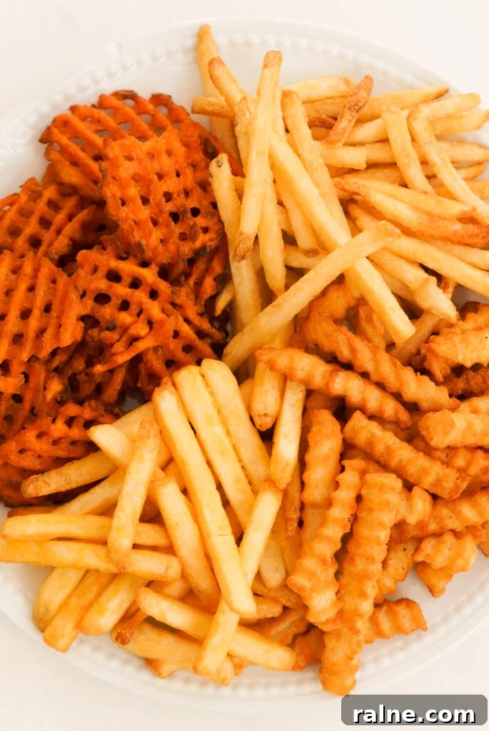 Air fryer frozen french fries.