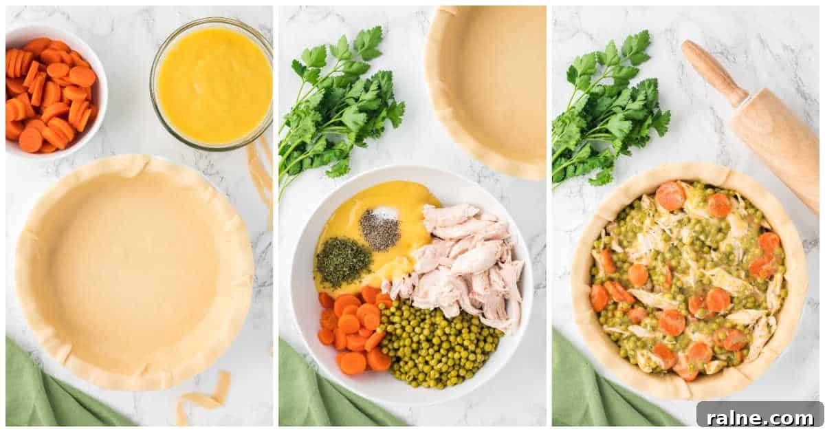 Homemade Chicken Pot Pie Recipe with Flaky Golden Crust 4 Steps to make chicken pot pie.