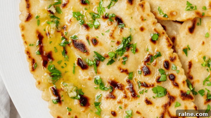 closeup view of a piece of gluten free naan on a plate