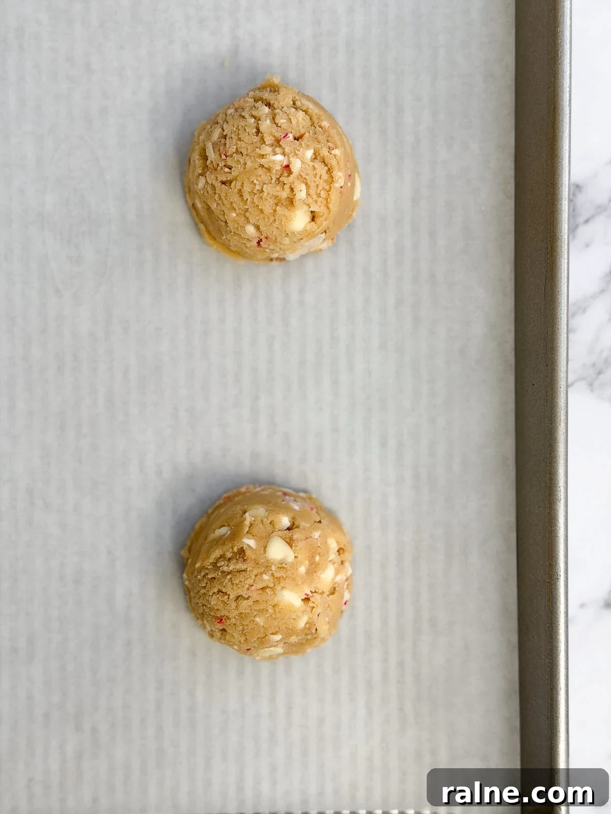 cookie dough balls before baking.