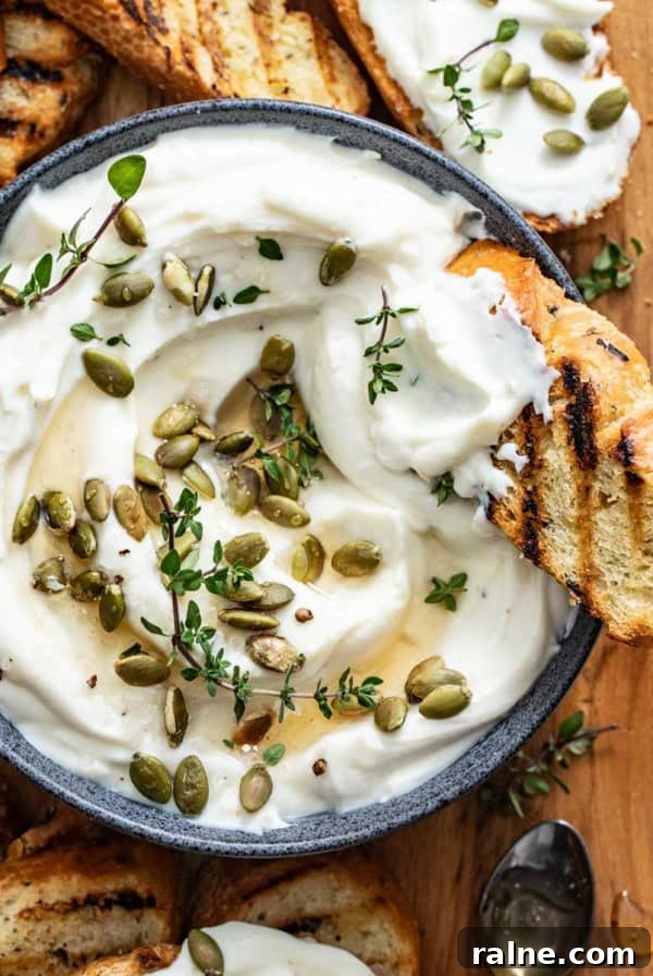 Cream Cheese Tortilla Roll-Ups: 5-Minute Party Appetizer Recipe 10 Whipped ricotta in a bowl with grilled bread dipping in.