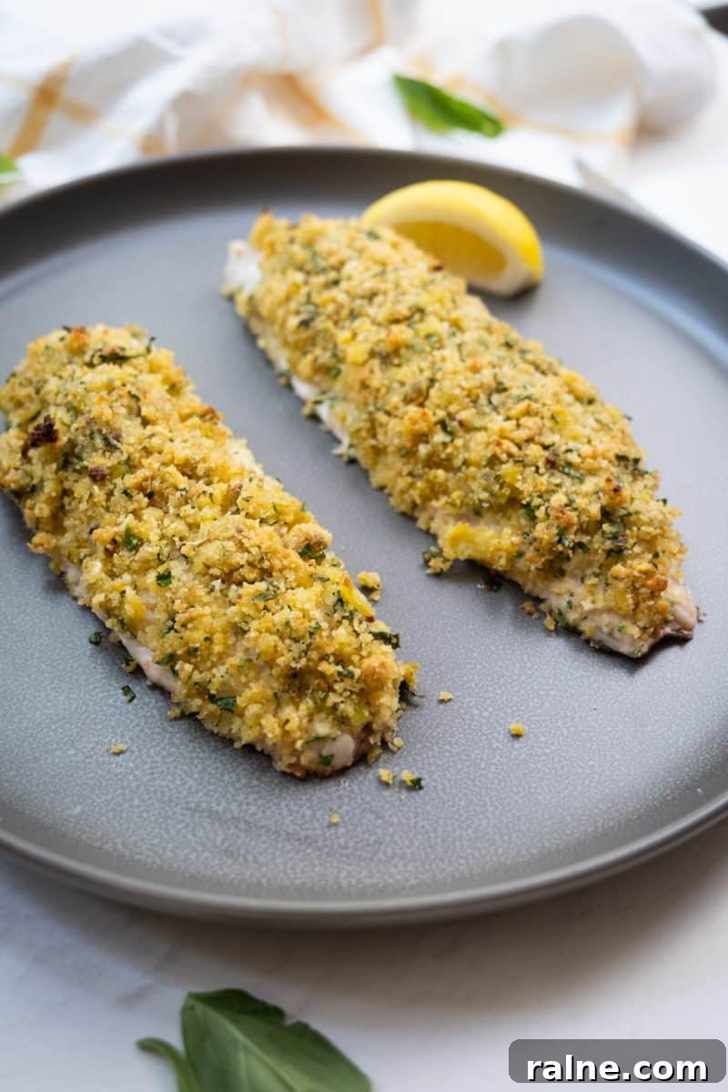 Crispy Lemon Pistachio Crusted Snapper with Herbed Butter 2 lemon pistachio crusted fish