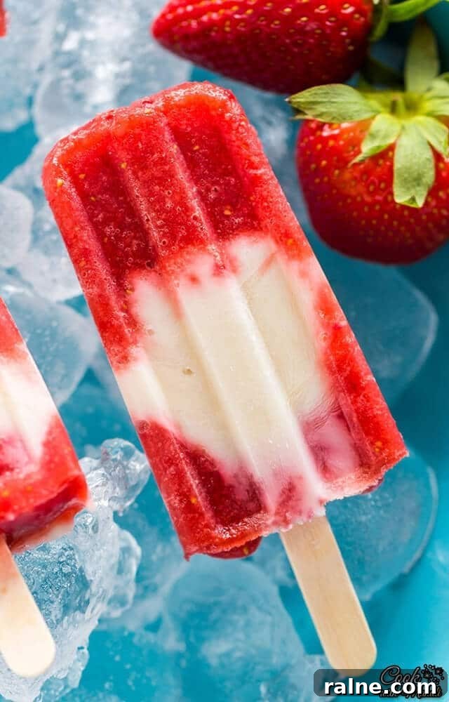 Homemade Strawberry Yogurt Popsicles