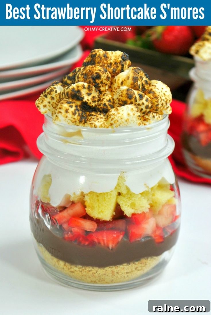 Best S'mores Strawberry Shortcake In A Jar